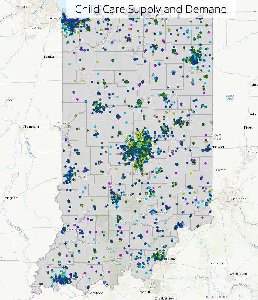 Map of Indiana counties.