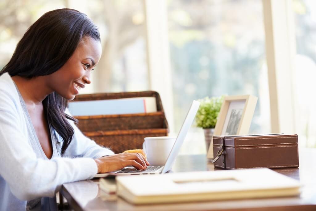 woman using a computer