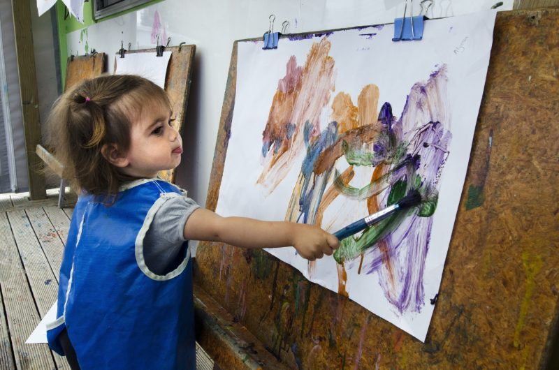 Arte en la Niñez Niña pintando