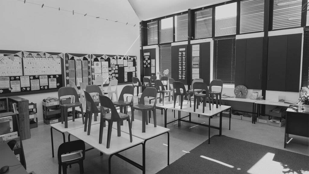 Empty classroom during COVID-19