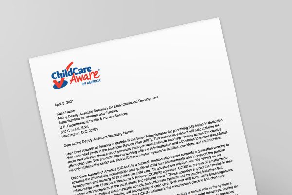 CCAoA Letter about the American Rescue Plan Act