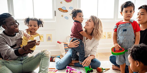 diverse group of children and adults