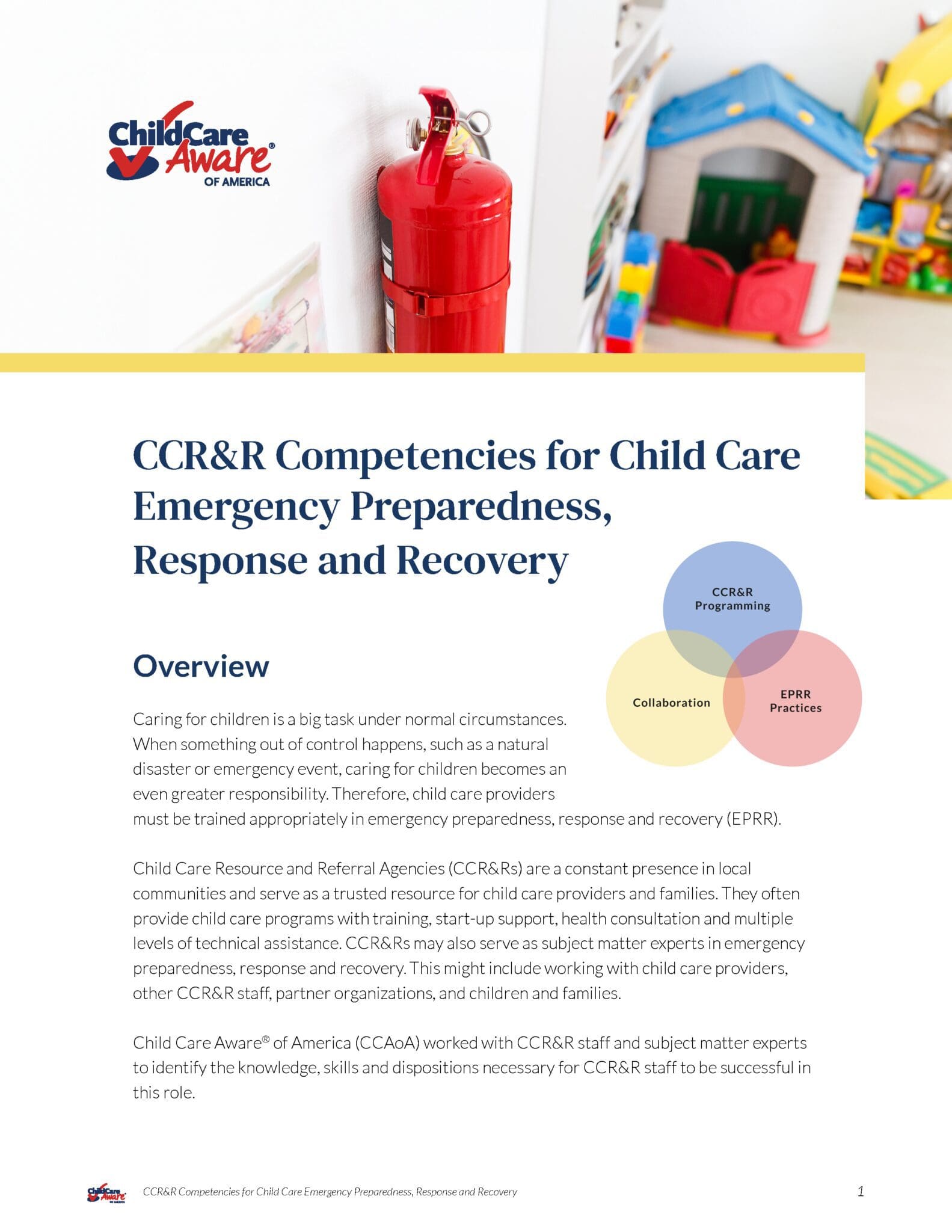 CCR&R Competencies for Child Care Emergency Preparedness, Response and